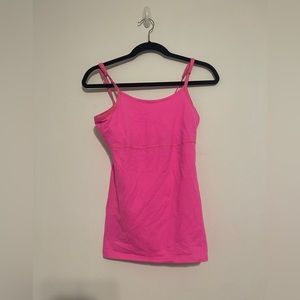 Hot Pink Beyond Yoga Work Out Top with Built In Sports Bra